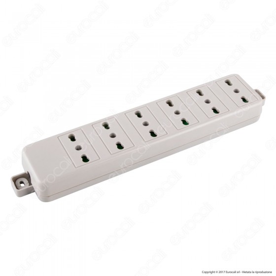 FAI Multipresa 6 Posti Colore Bianco Senza Cavo - per Interno - mod. FAI Multipresa 6 Posti Colore Bianco Senza Cavo - per Interno - mod.
