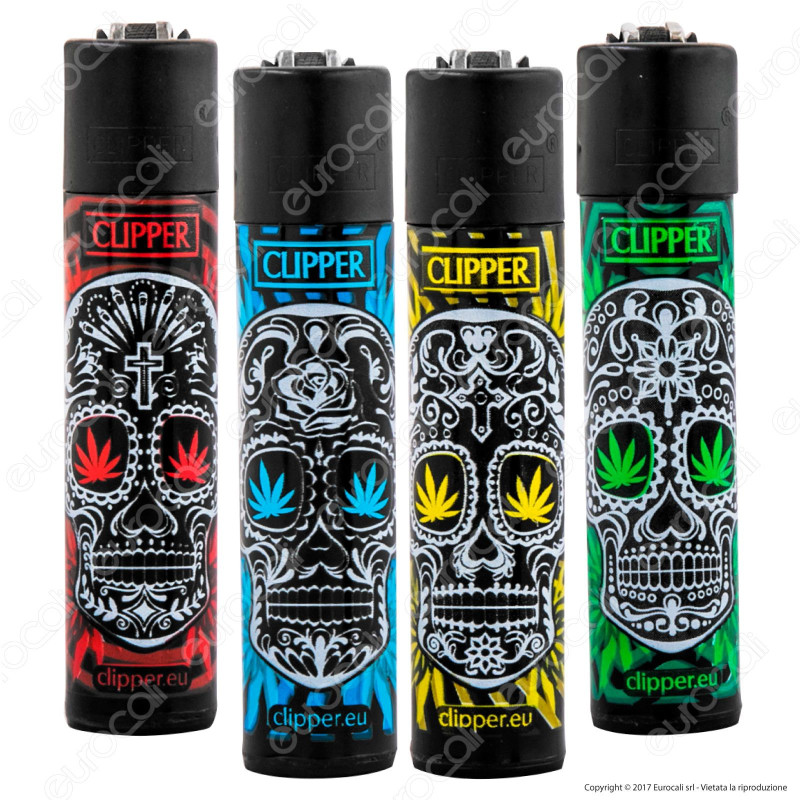Clipper Large Fantasia Weed Skulls - 4 Accendini [TERMINATO]