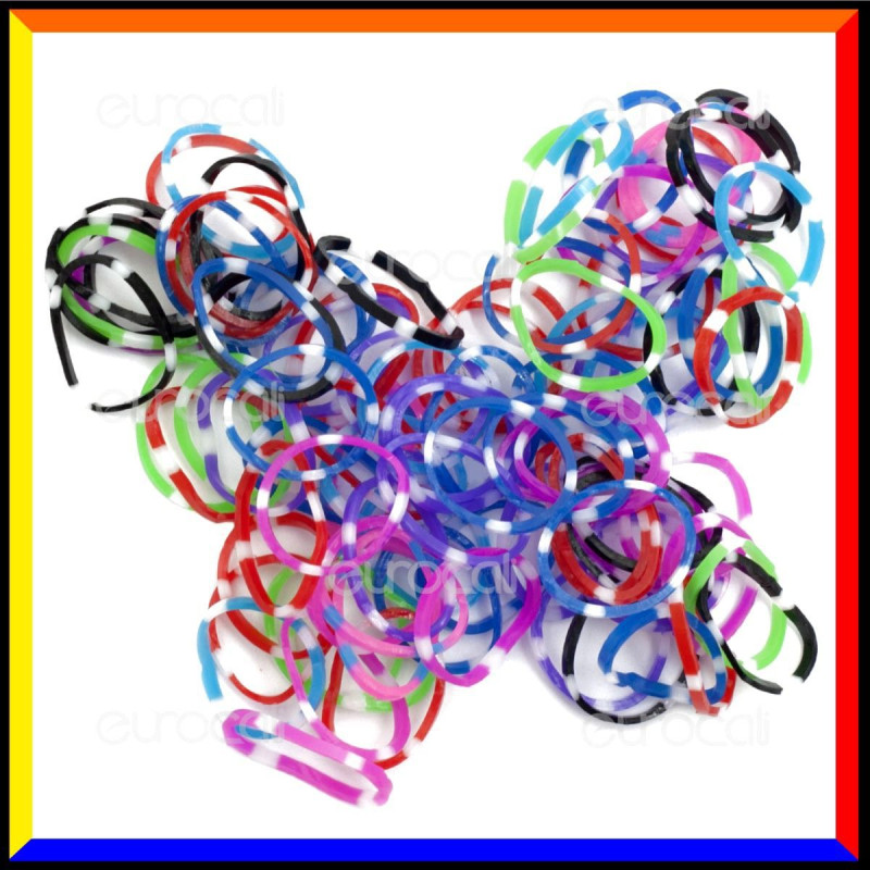 Loom Bands Elastici Colorati Plum Blossom - Bustina da 600 pz LB22