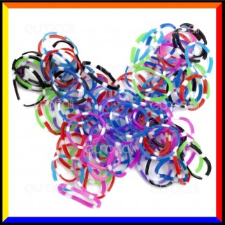 Loom Bands Elastici Colorati Plum Blossom - Bustina da 600 pz LB22