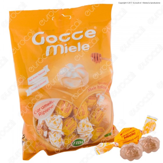 Caramelle Dure Gocce con Ripieno al Miele Senza Glutine - Busta 180g Caramelle Dure Gocce con Ripieno al Miele Senza Glutine - Busta 180g
