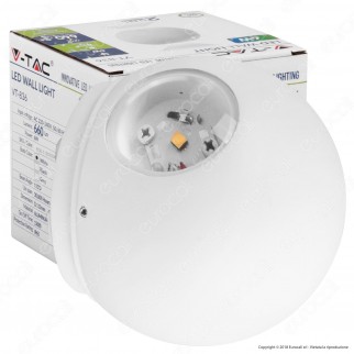 V-Tac VT-836 Lampada da Muro Wall Light LED 6W Forma Sferica Colore