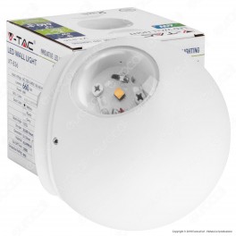V-Tac VT-836 Lampada da Muro Wall Light LED 6W Forma Sferica Colore
