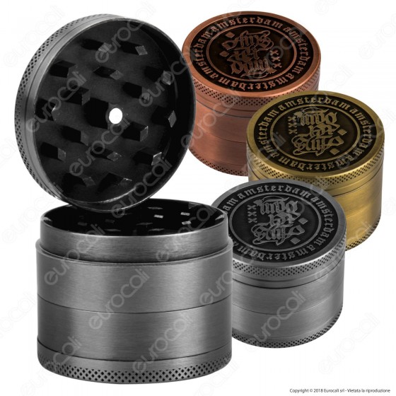 Grinder Tritatabacco 4 Parti Colori Anticati Logo Amsterdam Grinder Tritatabacco 4 Parti Colori Anticati Logo Amsterdam