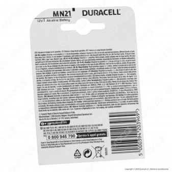Duracell MN21 (A23) 12V - Blister 2 Batterie