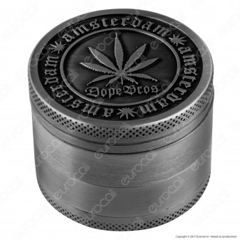 Grinder Tritatabacco 4 Parti Colori Anticati Logo Foglia Canapa Ø50mm