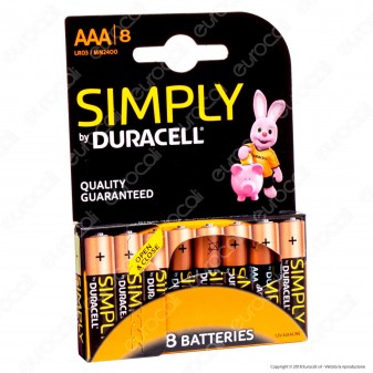 Duracell Simply Alcaline Ministilo AAA - Blister 8 Batterie 