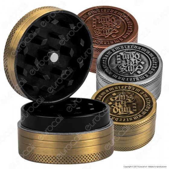 Grinder Tritatabacco 2 Parti Colori Anticati Logo Amsterdam Grinder Tritatabacco 2 Parti Colori Anticati Logo Amsterdam