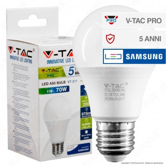 V-Tac PRO VT-211 Lampadina LED E27 11W Bulb A58 Chip Samsung - SKU