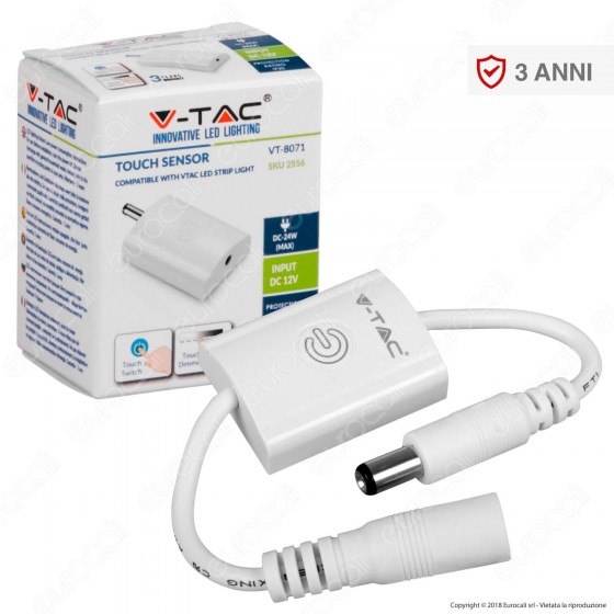 V-Tac VT-8071 Pulsante Touch con Dimmer per Strisce LED - SKU 2556 V-Tac VT-8071 Pulsante Touch con Dimmer per Strisce LED - SKU 2556