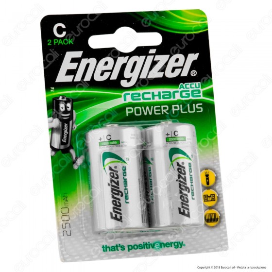 Energizer Accu Recharge Power Plus Mezzatorcia C 2500mAh Pile Energizer Accu Recharge Power Plus Mezzatorcia C 2500mAh Pile
