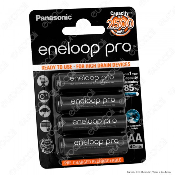 Panasonic Eneloop Pro 2500mah Pile Ricaricabili Stilo AA - Blister 4 Batterie Panasonic Eneloop Pro 2500mah Pile Ricaricabili Stilo AA - Blister 4 Batterie