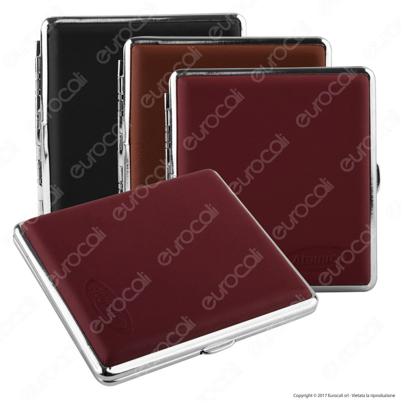 Atomic Astuccio Porta Sigarette in Metallo e Vera Pelle [TERMINATO]