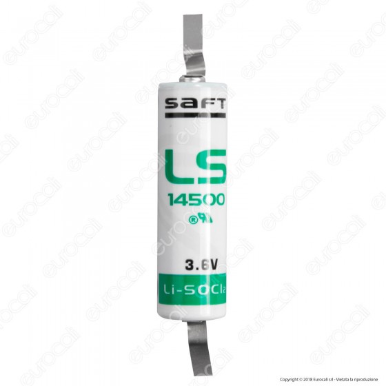 Saft Batteria Al Litio LS 14500 LF-U con Lamelle Stilo AA - Batteria Saft Batteria Al Litio LS 14500 LF-U con Lamelle Stilo AA - Batteria