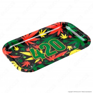 V-Syndicate Rolling Tray Vassoio di Rollaggio in Metallo - 420 Rasta
