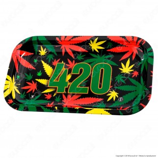 V-Syndicate Rolling Tray Vassoio di Rollaggio in Metallo - 420 Rasta