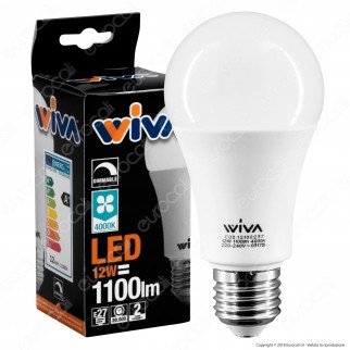 Wiva Lampadina LED E27 12W Bulb A60 Dimmerabile - mod. 12100296 /