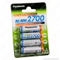 Panasonic Ni-MH 2700 2500mAh Pile Ricaricabili Stilo AA - Blister 4 Batterie [TERMINATO]