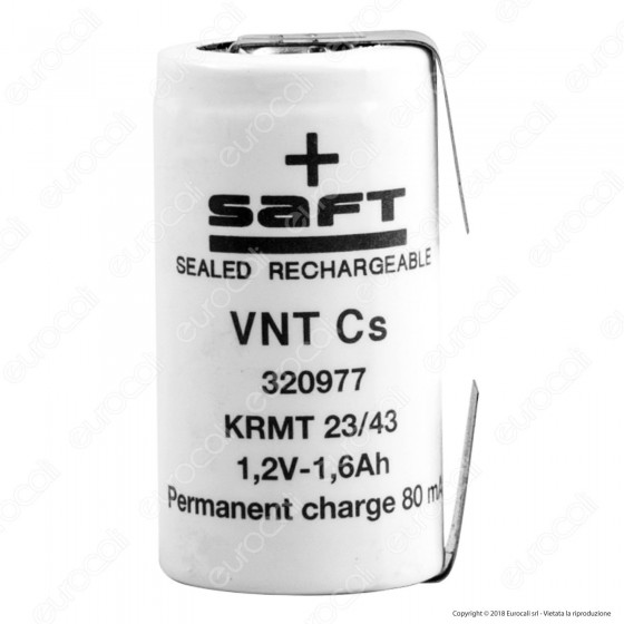 Saft Batteria Ricaricabile Ni-Cd VNT Cs con Lamelle - Batteria Saft Batteria Ricaricabile Ni-Cd VNT Cs con Lamelle - Batteria