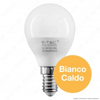 V-Tac PRO VT-236 Lampadina LED E14 5,5W MiniGlobo P45 Chip Samsung -