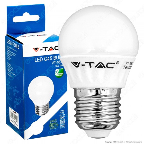 V-Tac VT-1830 Lampadina LED E27 4W MiniGlobo G45 - SKU 4160 / 4162 / V-Tac VT-1830 Lampadina LED E27 4W MiniGlobo G45 - SKU 4160 / 4162 /