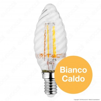 V-Tac VT-1985 Lampadina LED E14 4W Candela Twist Filamento - SKU 4307