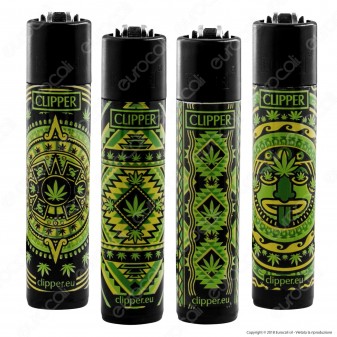 Clipper Large Fantasia Azteca Leaves - 4 Accendini [TERMINATO]