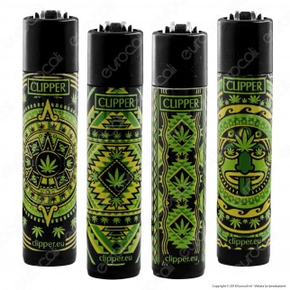 Clipper Large Fantasia Azteca Leaves - 4 Accendini [TERMINATO]
