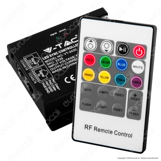 V-Tac VT-2424 Controller Dimmer Sync Connesione RJ45 per Strisce LED V-Tac VT-2424 Controller Dimmer Sync Connesione RJ45 per Strisce LED