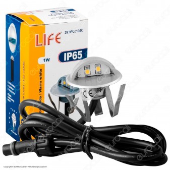 Life Punto Luce LED 1W 12V Segnapasso da Interramento in Zinco IP65 -