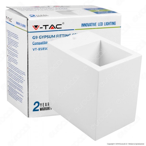 V-Tac VT 858SQ Portafaretto Quadrato a Montaggio Superficiale in V-Tac VT 858SQ Portafaretto Quadrato a Montaggio Superficiale in