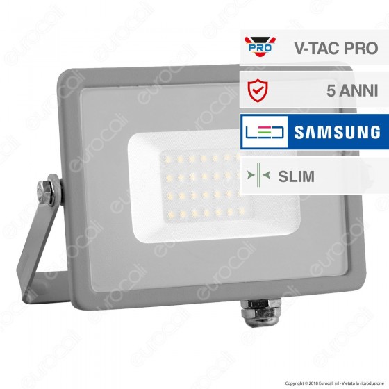 V-Tac PRO VT-20 Faro LED SMD 20W Ultrasottile Chip Samsung da Esterno