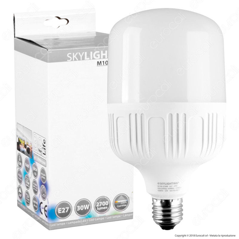 SkyLighting Lampadina LED E27 30W Bulb T100 - mod. M100-2730C /