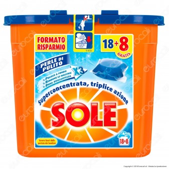 Sole Perle Di Pulito GelCaps Standard Detersivo Superconcentrato per