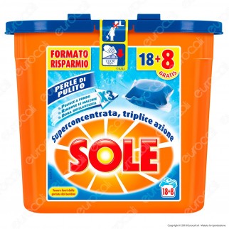 Sole Perle Di Pulito GelCaps Standard Detersivo Superconcentrato per