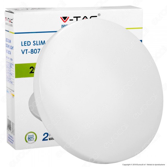 V-Tac VT-8074 Plafoniera LED 20W Forma Rotonda Colore Bianco - SKU V-Tac VT-8074 Plafoniera LED 20W Forma Rotonda Colore Bianco - SKU