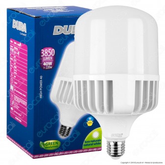 Duralamp Lampadina LED E27 40W High-Power Bulb - mod. L4030HP /