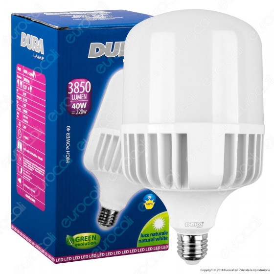 Duralamp Lampadina LED E27 40W High-Power Bulb - mod. L4030HP / Duralamp Lampadina LED E27 40W High-Power Bulb - mod. L4030HP /