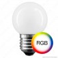 Immagine 2 - Duralamp Lampadina LED E27 0,5W MiniGlobo G45 RGB - mod. L140PRGB