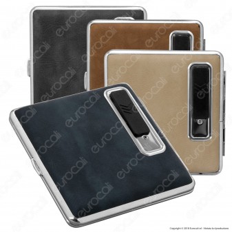 Champ Portasigarette con Accendino USB in Metallo Antivento - 1