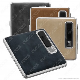 Champ Portasigarette con Accendino USB in Metallo Antivento - 1