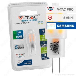 V-Tac PRO VT-201 Lampadina LED G4 1,5W 12V Bulb Chip Samsung - SKU