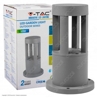 V-Tac VT-830 Lampada LED da Giardino con Fissaggio a Terra 10W Colore Grigio IP65 - SKU 8319 / 8320 / 8321