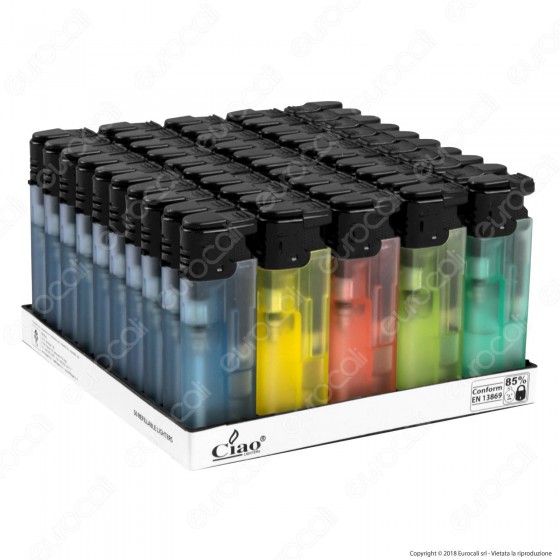 Ciao Accendino Turbo Color Elettronico Antivento - Box da 50 Ciao Accendino Turbo Color Elettronico Antivento - Box da 50
