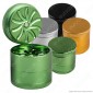 Grinder Tritatabacco Masher Senza Lame 4 Parti in Metallo Colorato