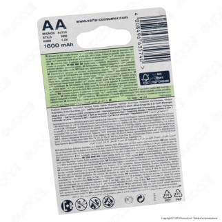Varta Rechargeable Accu 1600mAh Pile Ricaricabili Stilo AA - Blister