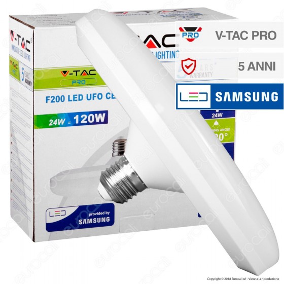 V-Tac PRO VT-224 Lampadina LED E27 24W Ufo Chip Samsung - SKU 216 / V-Tac PRO VT-224 Lampadina LED E27 24W Ufo Chip Samsung - SKU 216 /