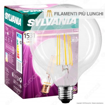 Sylvania ToLEDo Retro Lampadina LED E27 12W Globo G124 Filamento