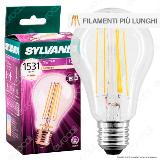 Sylvania ToLEDo Retro Lampadina LED E27 12W Bulb A67 Filamento Sylvania ToLEDo Retro Lampadina LED E27 12W Bulb A67 Filamento