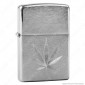 Accendino Zippo Mod. 29587 Chrome Marijuana Leaf - Ricaricabile Antivento